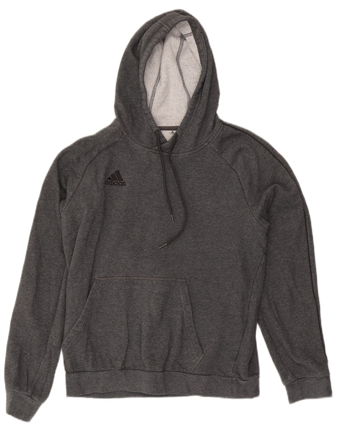 Adidas Męska bluza z kapturem, mała, szara, bawełniana