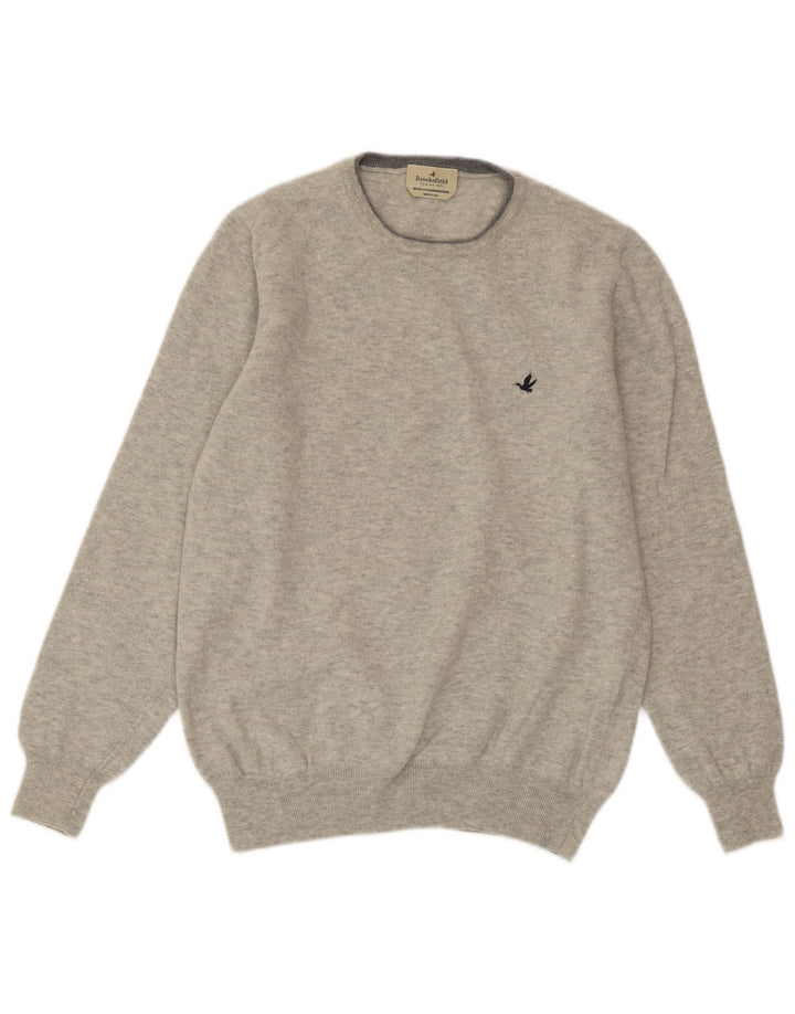 BROOKSFIELD Damski sweter z okrągłym dekoltem IT 52 2XL Szara wełna