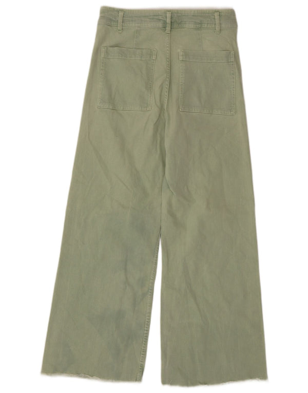 Damskie jeansy z wysokim stanem i szeroką nogawką Zara EU 40 Medium W30 L27 Zielone
