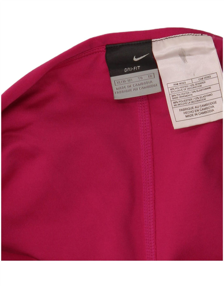 Damskie spodenki NIKE Dri Fit US 16/18 XL, różowe, poliestrowe