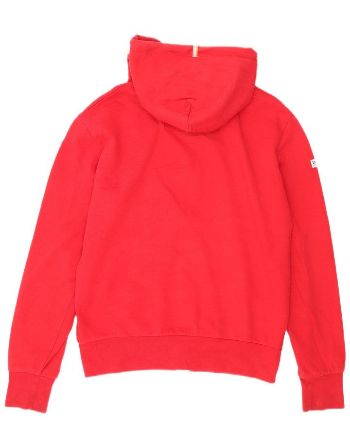 Męski sweter z kapturem i zamkiem Superdry, średnioczerwony, bawełniany