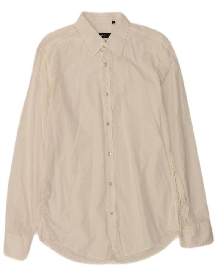 Koszula męska Hugo Boss Slim Fit, rozmiar 38 15, średnia biała bawełna