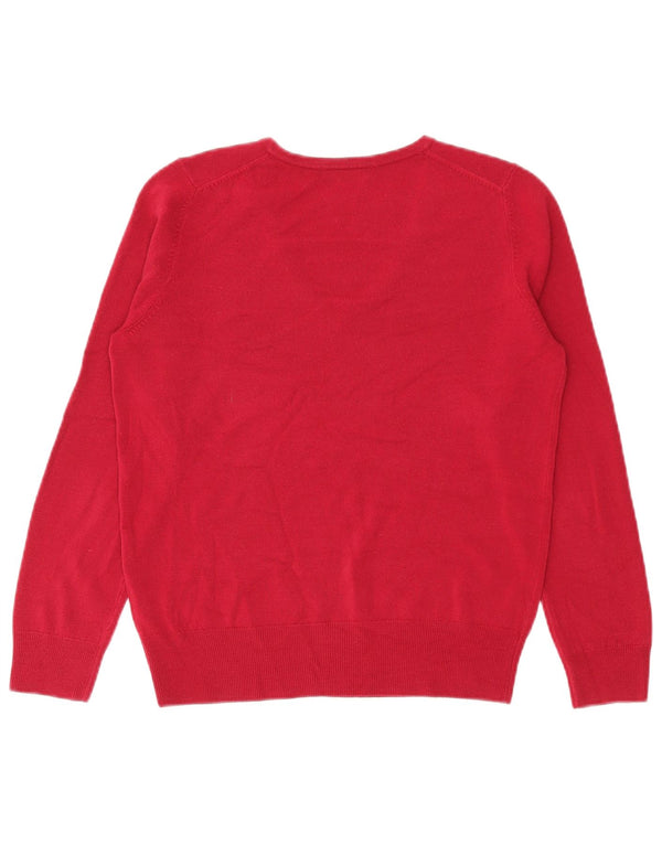 Marks & Spencer Damski sweter z dekoltem w kształcie litery V, UK 12, średni różowy akryl
