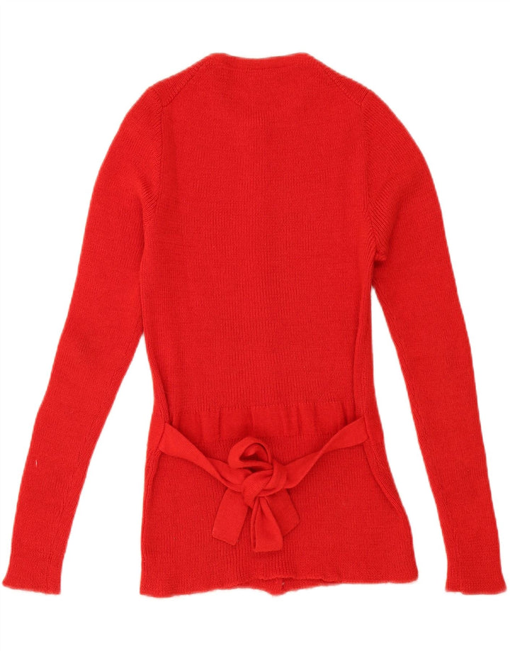 Sweter damski w stylu vintage, kardigan UK 12, średni czerwony