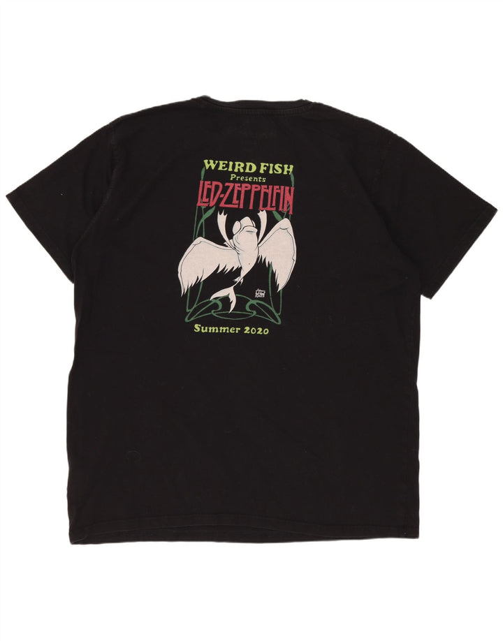Męska koszulka graficzna WEIRD FISH Top XL, czarna, bawełniana