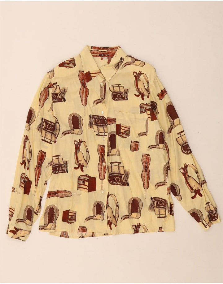 Damska bluzka koszulowa oversize VINTAGE UK 14 Medium Off White