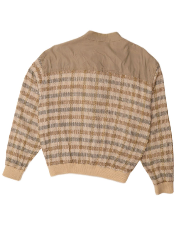 Męska kurtka bomberka HEMMOND UK 38, bawełniana w średnią beżową kratkę