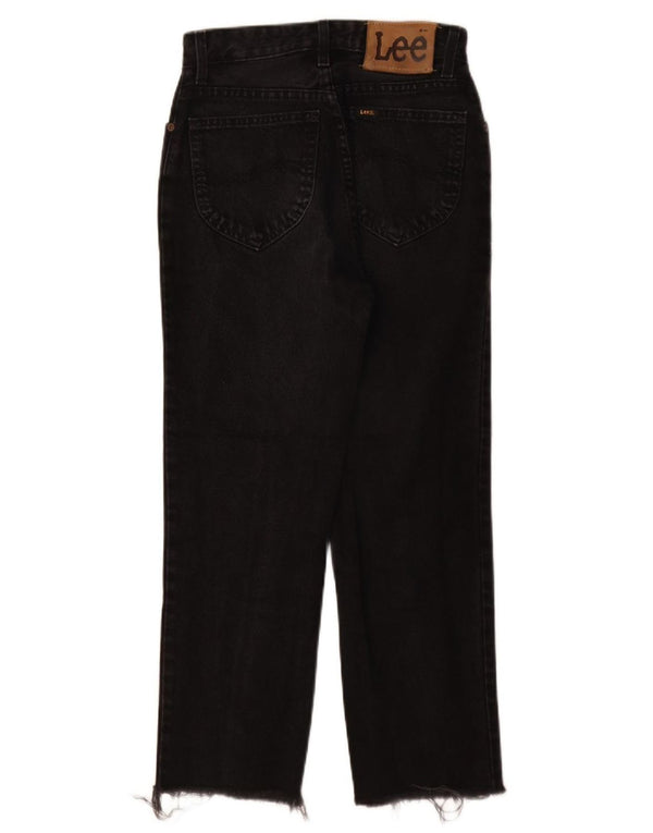 Lee Womens Crop High Waist Jeans W28 L26 Black Cotton