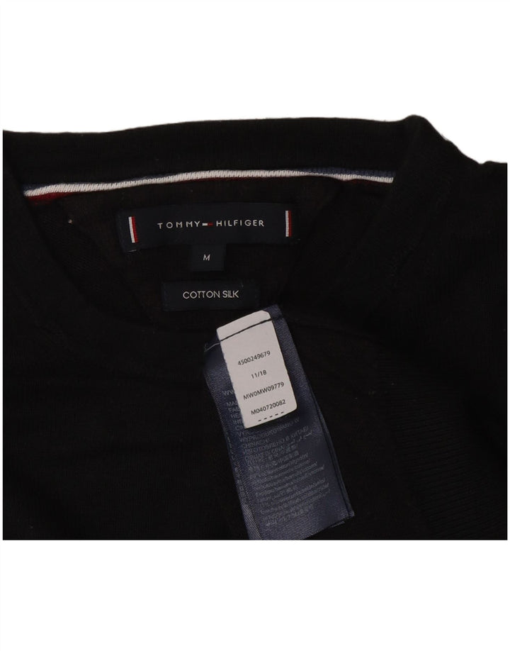 Męski sweter z okrągłym dekoltem Tommy Hilfiger, średniej wielkości, czarny, bawełniany