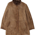 Vintage męski płaszcz z owczej skóry UK 40, duży brązowy Shearling