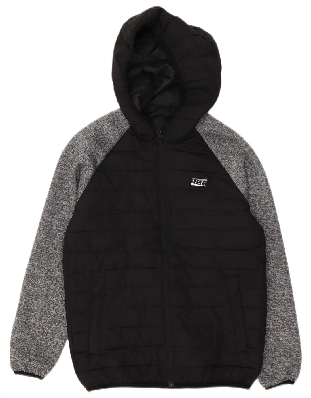 Wyściełana kurtka chłopięca Jack & Jones z kapturem, 11-12 lat, w kolorze czarnym