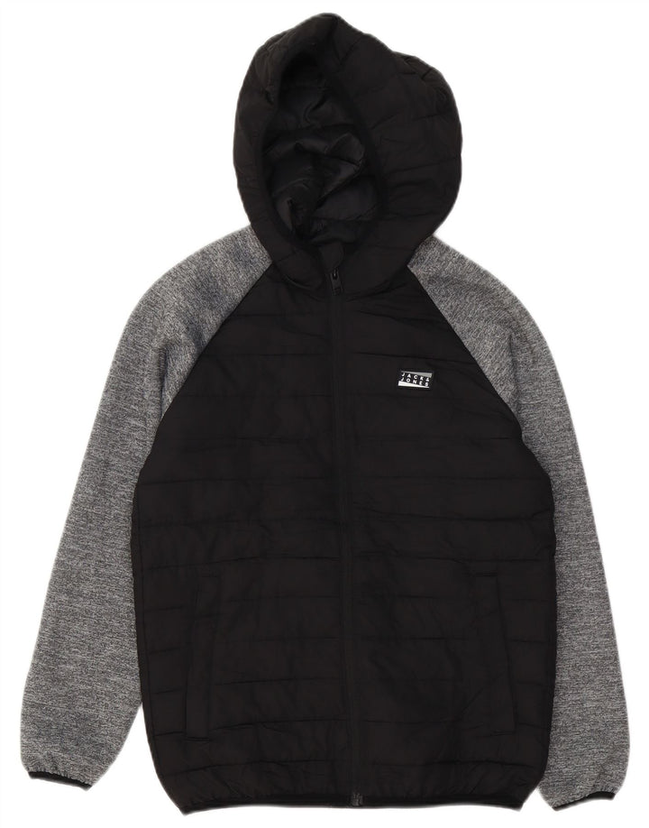 Wyściełana kurtka chłopięca Jack & Jones z kapturem, 11-12 lat, w kolorze czarnym