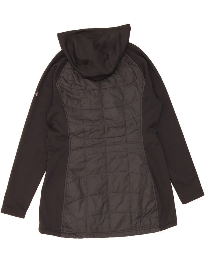 EDDIE BAUER Womens Hooded Windbreaker Jacket UK 16 Large Black Colourblock Vintage Eddie Bauer and Second-Hand Eddie Bauer from Messina Hembry 