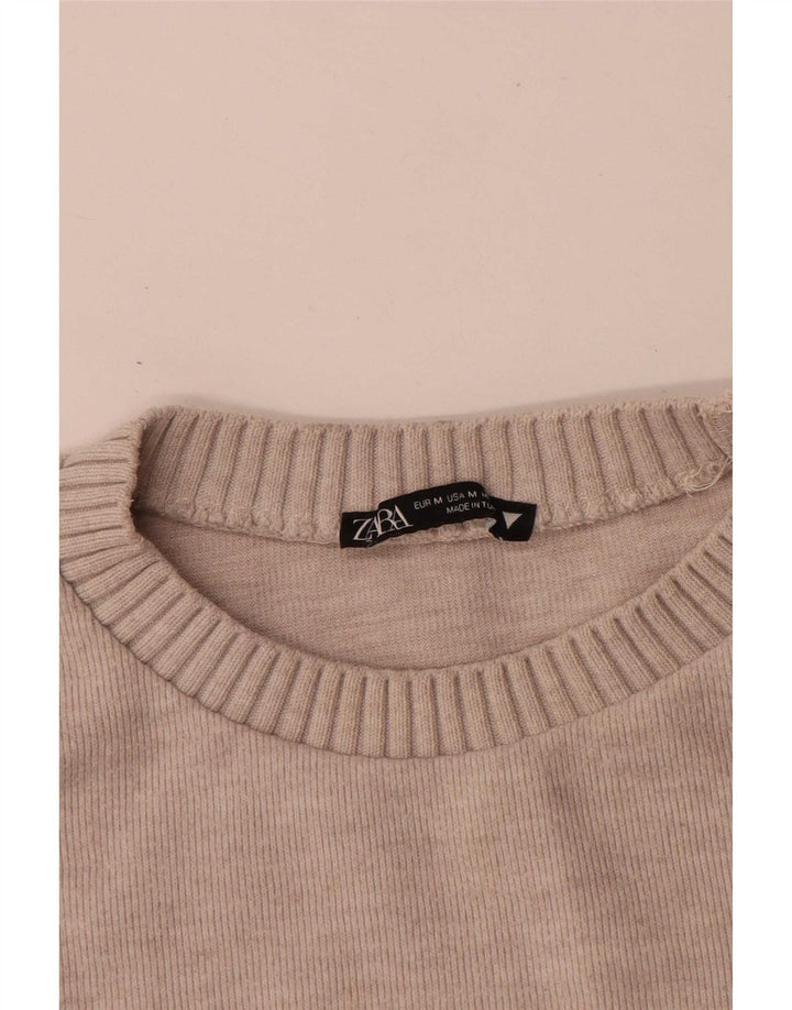 Damski top oversize Zara z rękawem 3/4 UK 14 Medium Beige