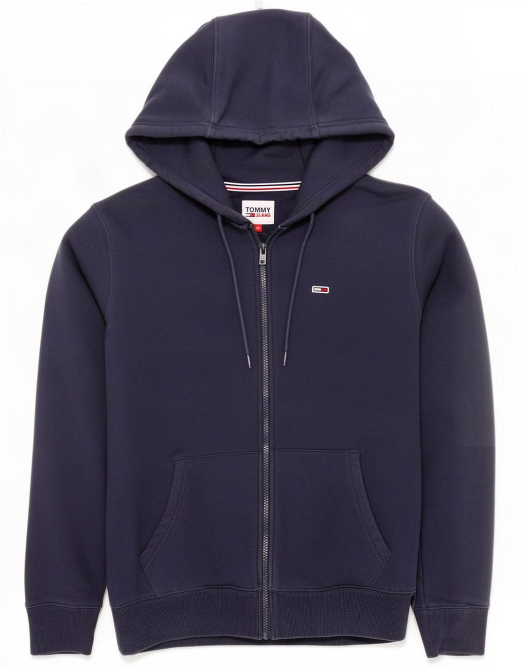 Męski sweter z kapturem i zamkiem Tommy Hilfiger, średni granatowy, bawełniany