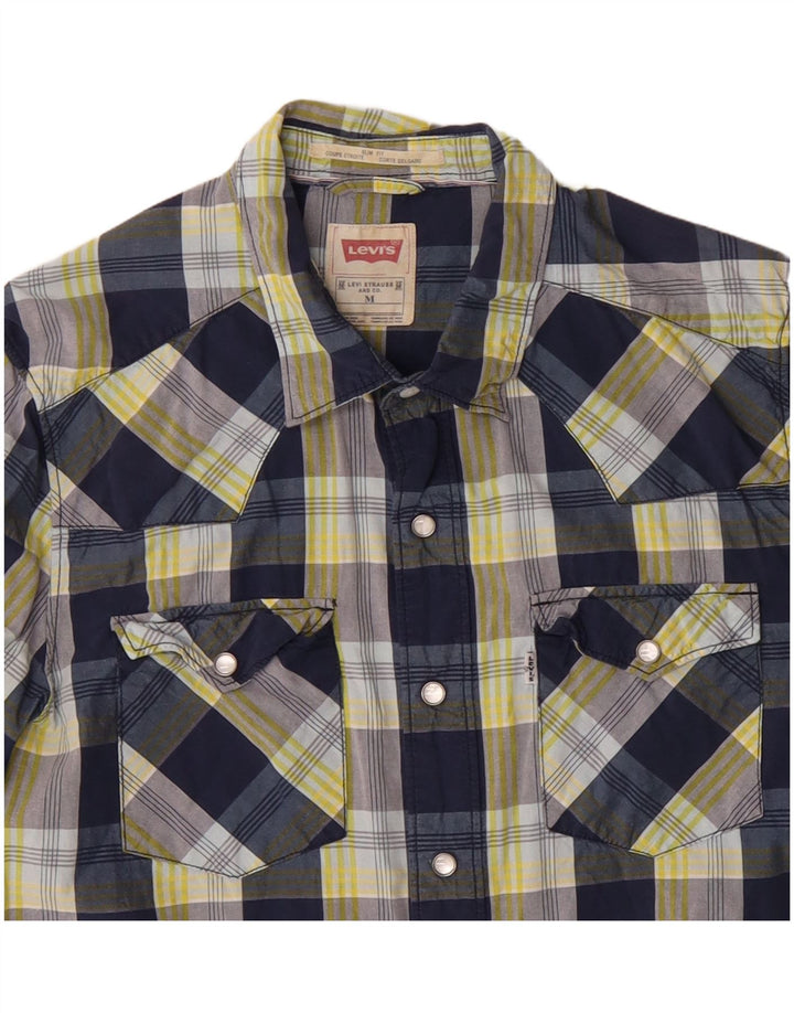 Koszula męska LEVI'S o dopasowanym kroju, bawełniana w średnią granatową kratkę