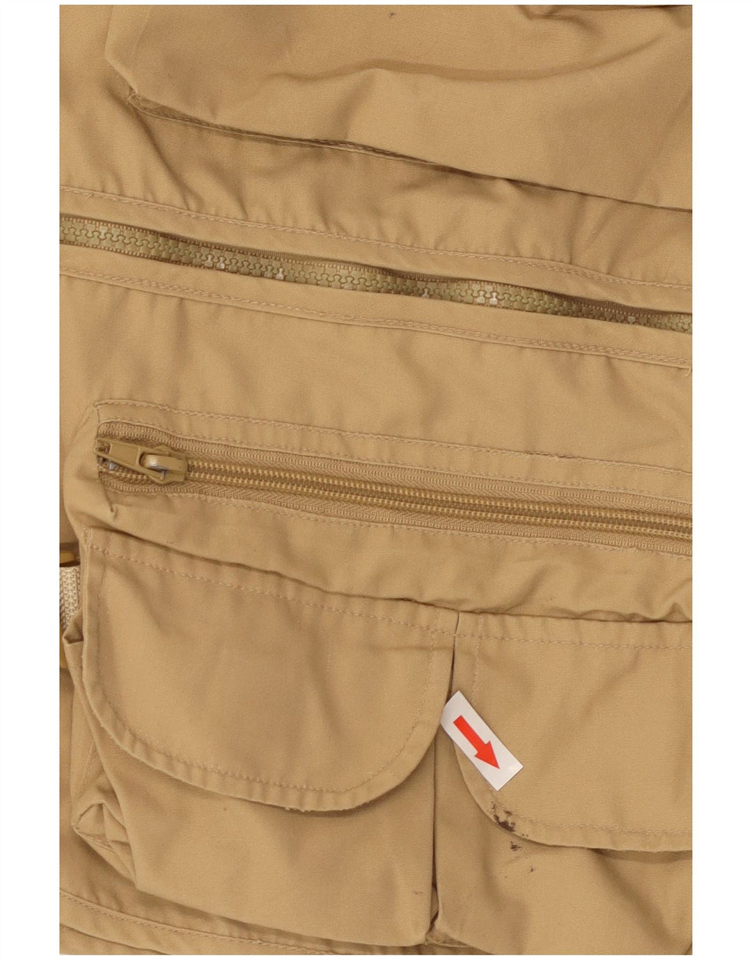 Vintage męska kamizelka Utility UK 40 duża beżowa bawełna