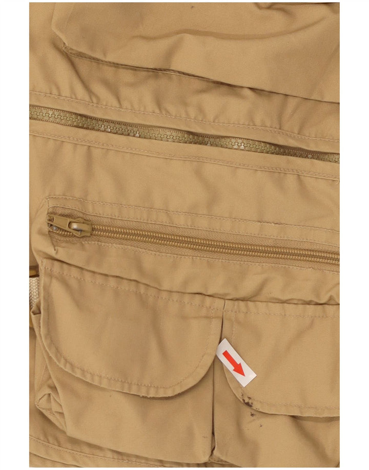 Vintage męska kamizelka Utility UK 40 duża beżowa bawełna