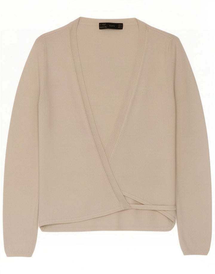 Zara damski sweter kardigan UK 8 Small Beige