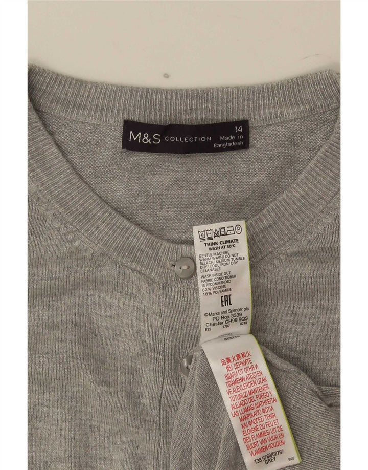 Marks & Spencer Damski sweter bolerko UK 14, średnioszary, wiskoza