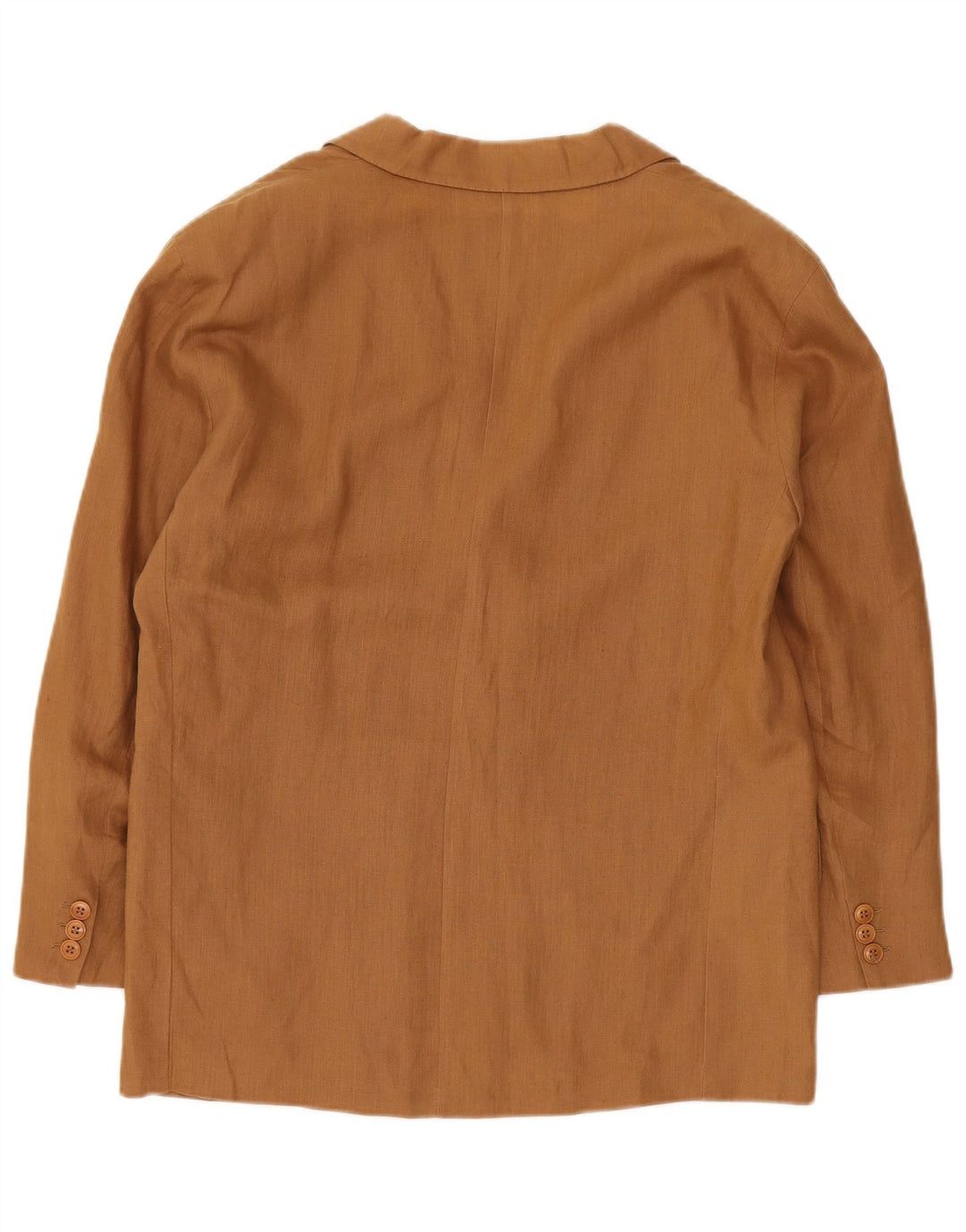 Damska marynarka zapinana na 1 guzik Max Mara UK 14, duża, brązowa lniana