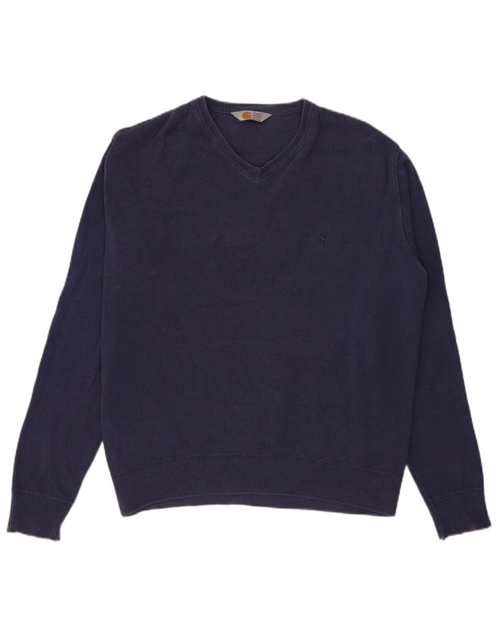 Sweter męski Carhartt z dekoltem w kształcie litery V, 2XL, granatowy
