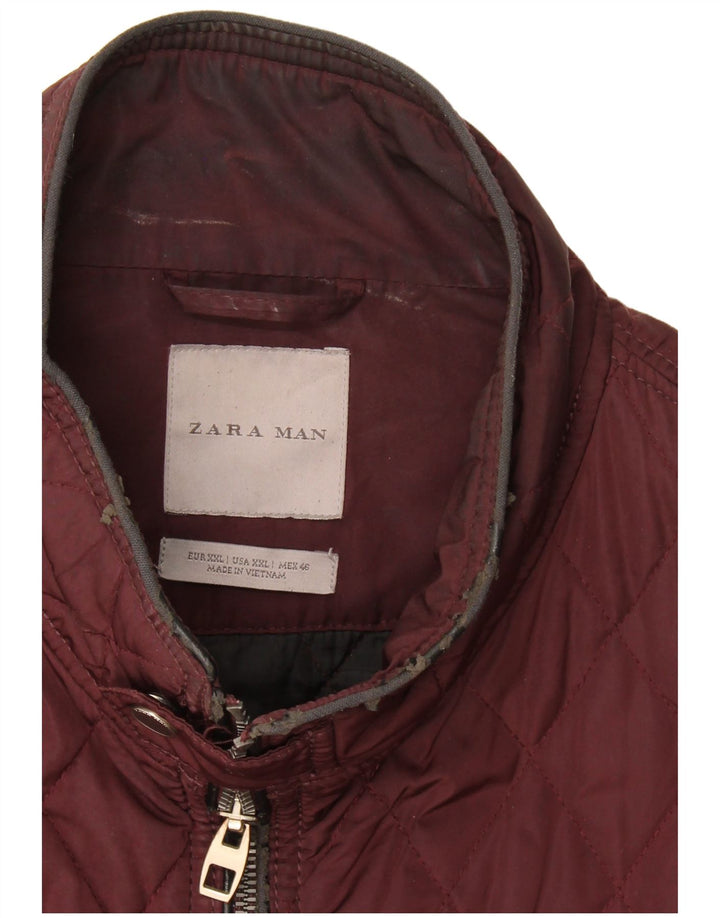Męska pikowana kurtka Zara UK 44 2XL Burgundowa