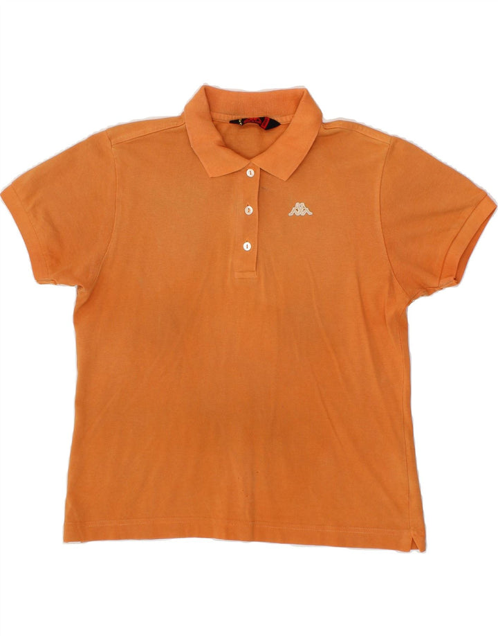 KAPPA Womens Polo Shirt UK 14 Medium Orange Cotton Vintage Kappa and Second-Hand Kappa from Messina Hembry 