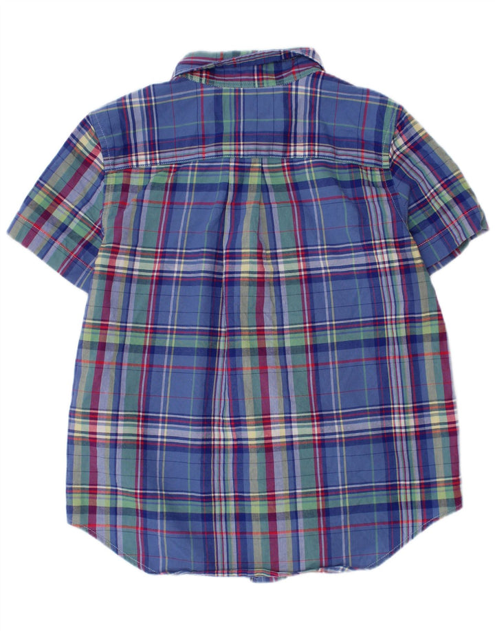 Koszula chłopięca z krótkim rękawem Ralph Lauren, 4-5 lat, bawełniana w niebieską kratkę
