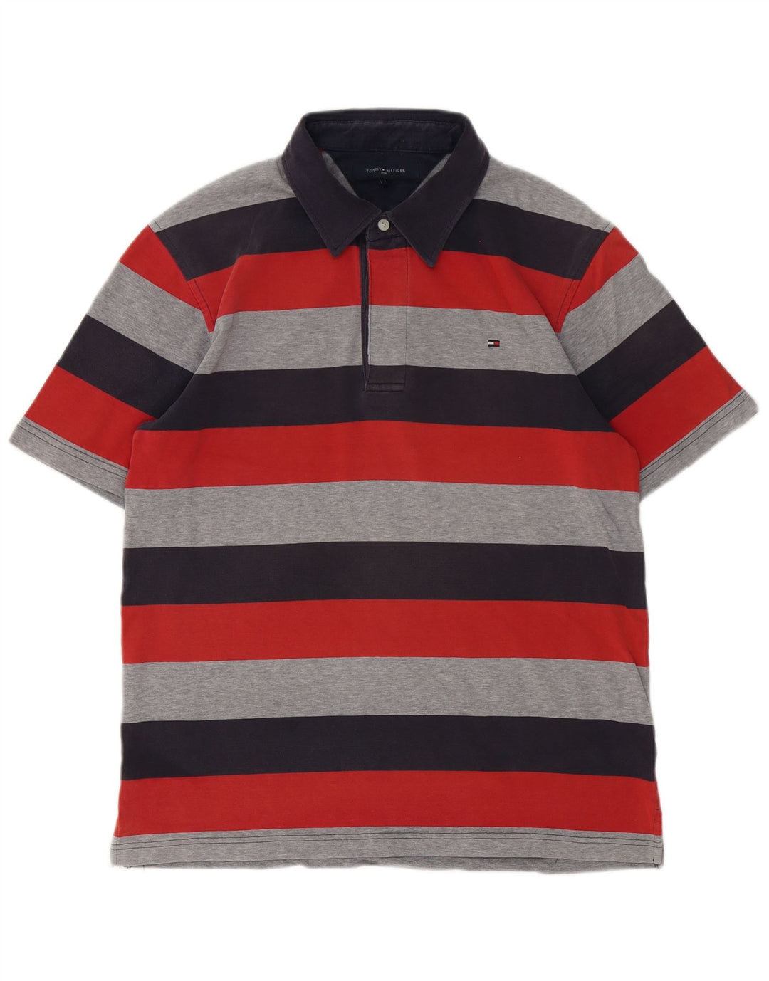Męska koszulka polo Tommy Hilfiger, duża, wielokolorowa, bawełniana w paski