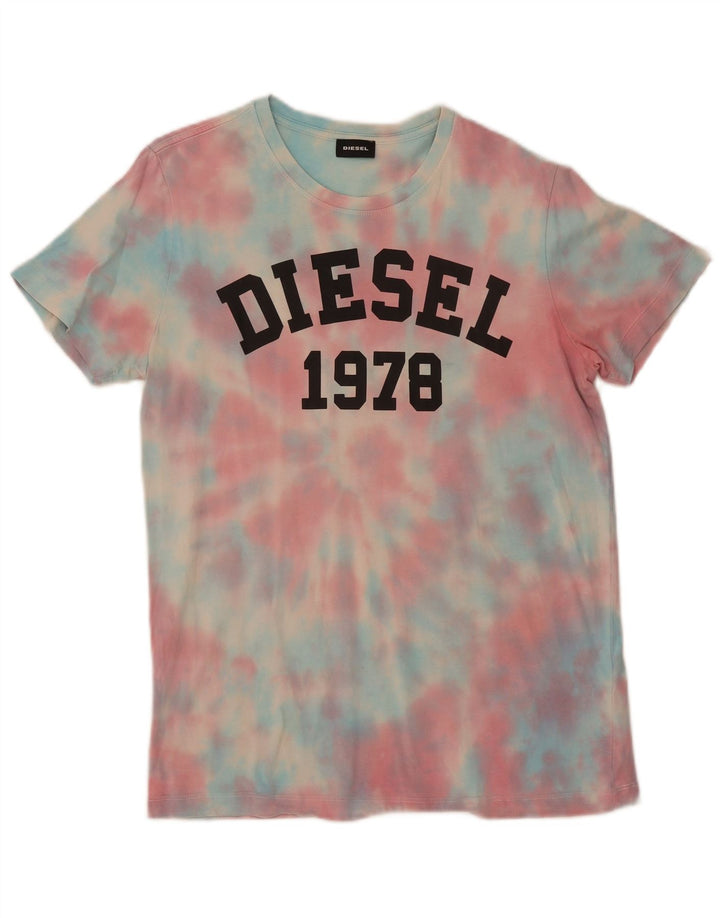 Męska koszulka z grafiką Diesel, średnia, wielobarwna bawełna Tie Dye