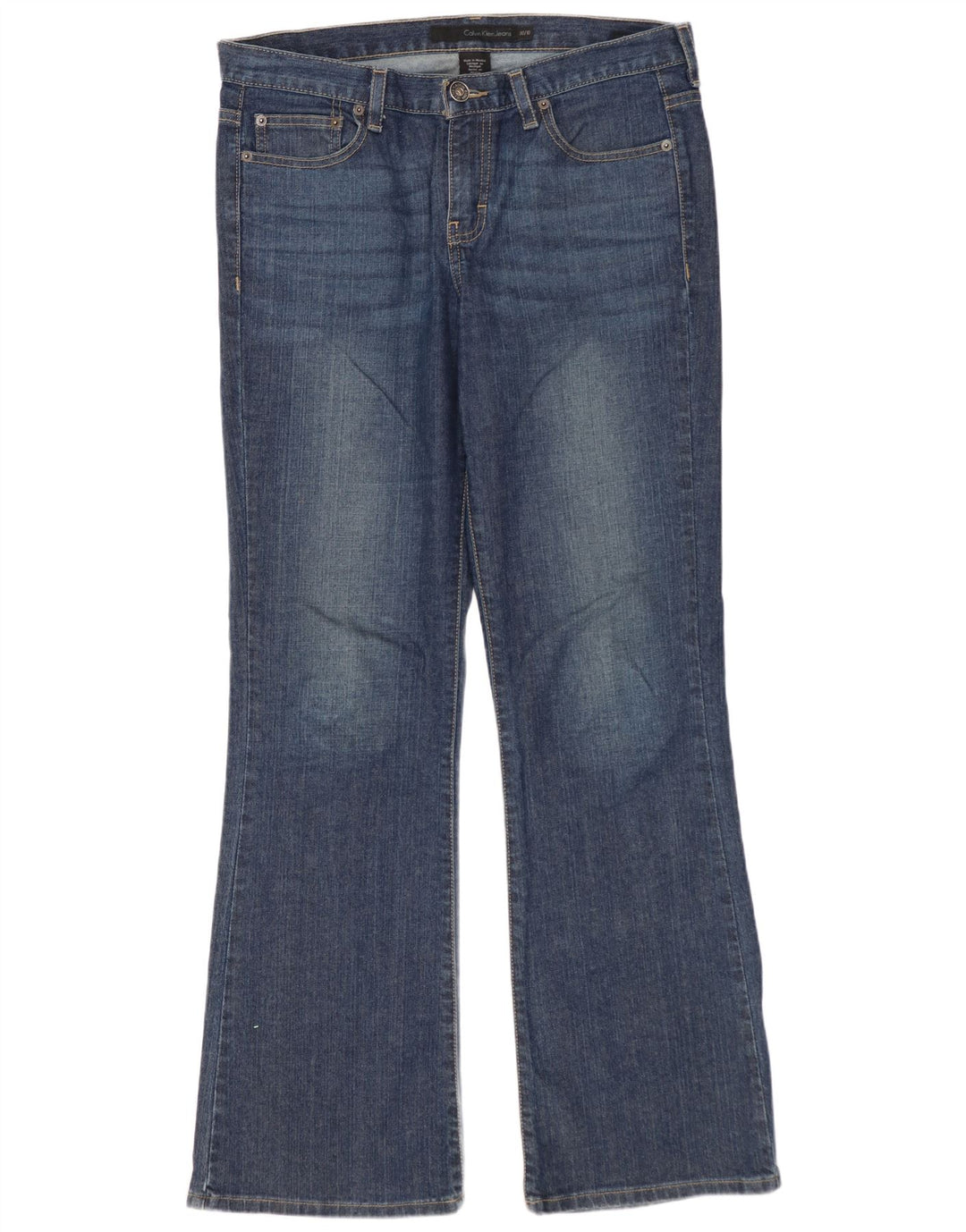 Damskie dżinsy Bootcut CALVIN KLEIN US 10, duże, W30 L32, niebieska bawełna