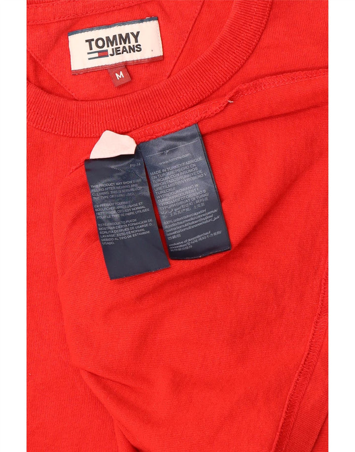Męska koszulka z grafiką Tommy Hilfiger, bawełniana, średnia czerwona