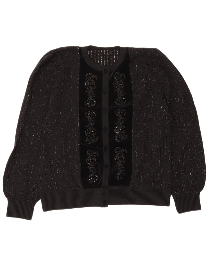 Sweter damski w stylu vintage IT 46, duża, wełniana w szare paski