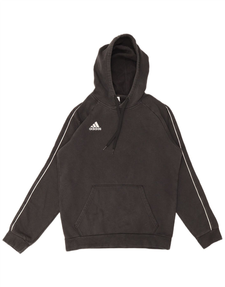 Męski sweter z kapturem ADIDAS, średni czarny, bawełniany