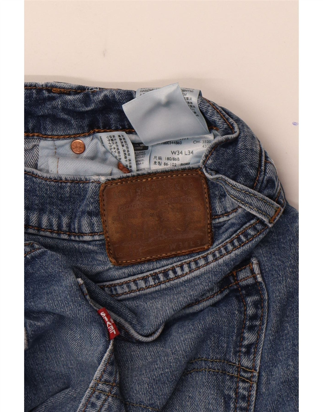 Męskie jeansy slim fit Levi's W34 L34 Niebieskie bawełniane