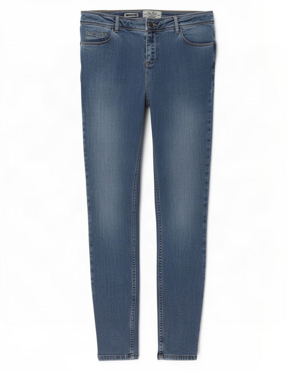 Damskie jeansy skinny Fat Face Jegging UK 12 Medium W30 L30 Niebieska bawełna