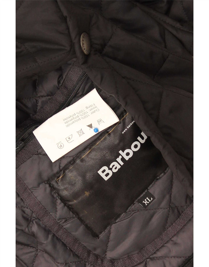 Męski pikowany płaszcz Barbour UK 44 XL, czarny poliamid