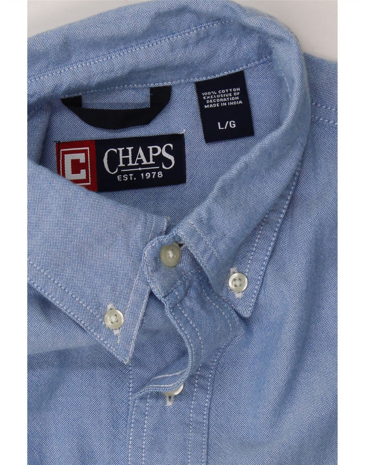 CHAPS Mens Shirt Large Blue Cotton Vintage Chaps and Second-Hand Chaps from Messina Hembry 