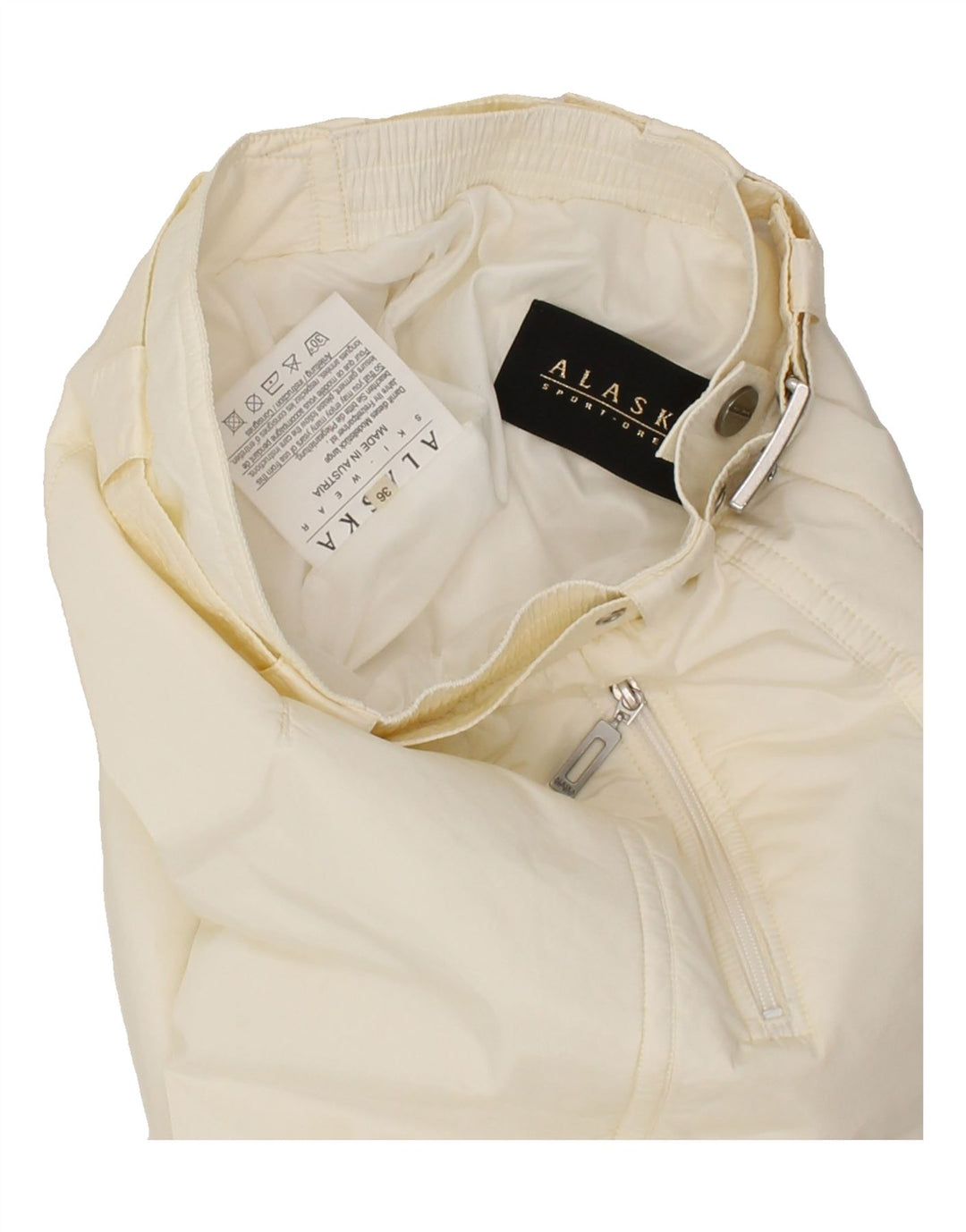 ALASKA Womens Ski Trousers EU 36 Small  Off White Polyamide Vintage Alaska and Second-Hand Alaska from Messina Hembry 