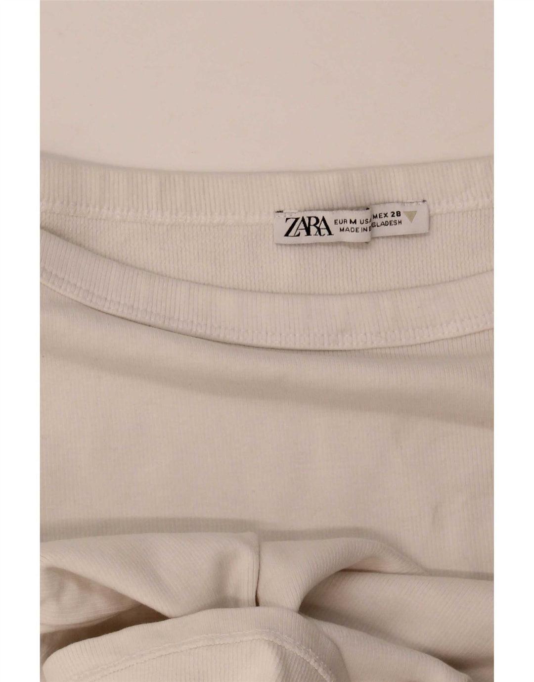 Damski T-shirt Zara Crop Top UK 12 Średni Biały