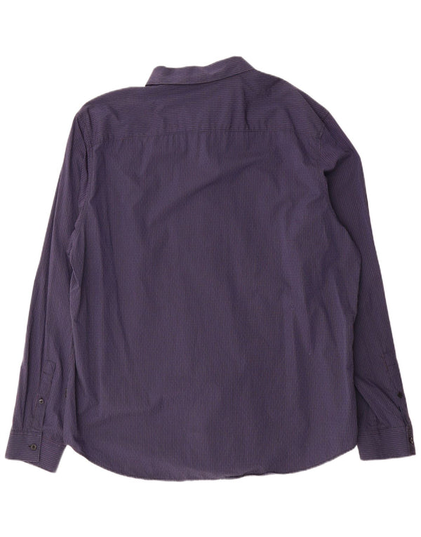 Koszula męska Calvin Klein 2XL, bawełniana, granatowa w prążki