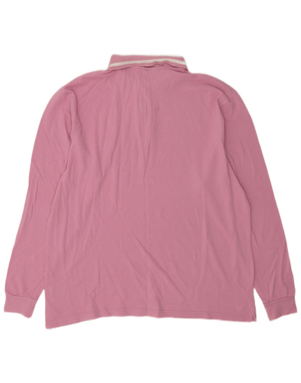 Męska koszulka polo z długim rękawem Diadora 2XL, różowa bawełna