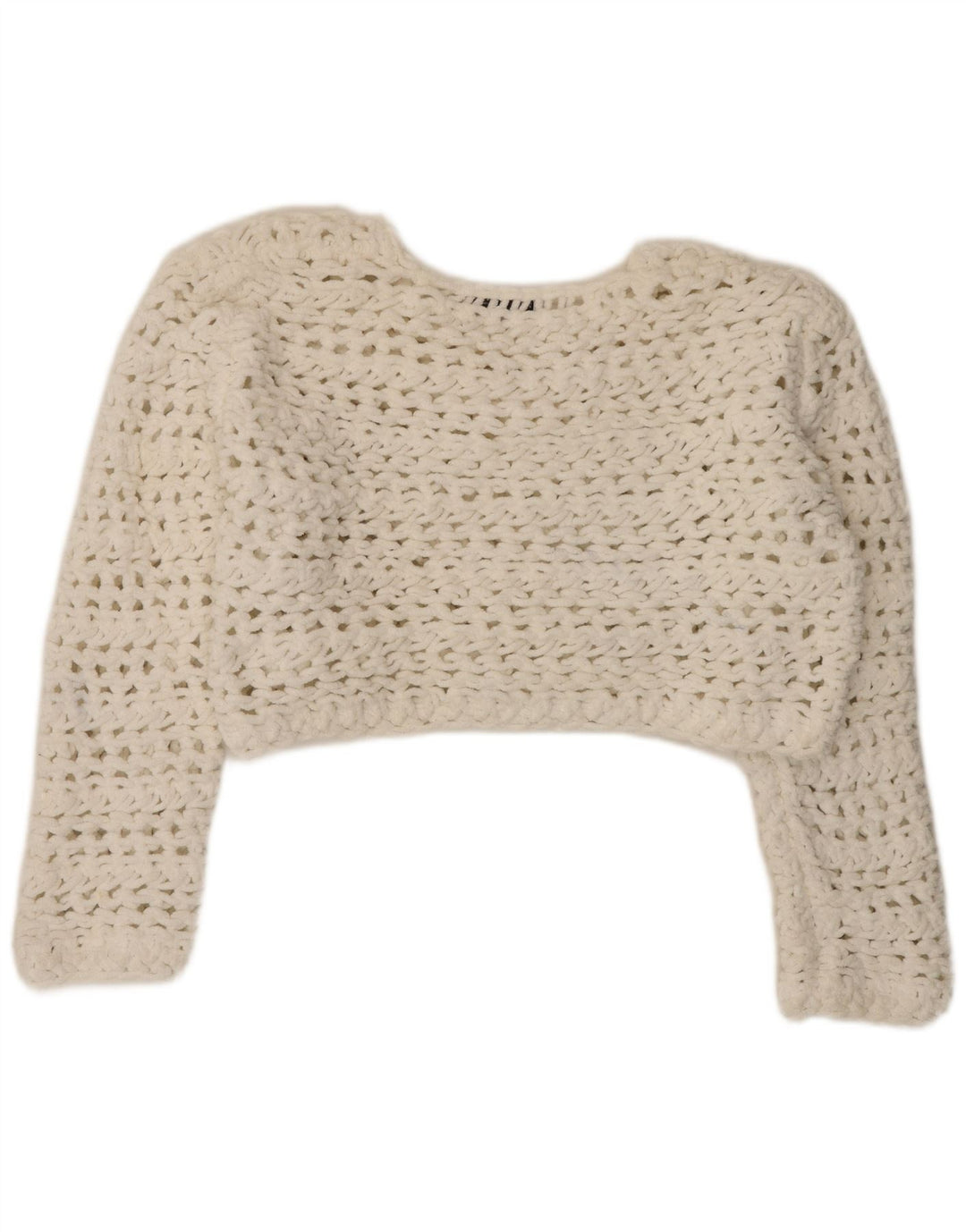 Damski sweter oversize z okrągłym dekoltem Zara UK 14 Średni biały