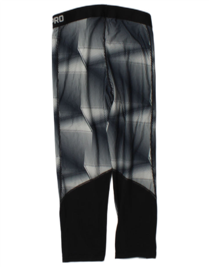 Damskie legginsy Nike Dri Fit Capri UK 12, średnioszary, geometryczny poliester