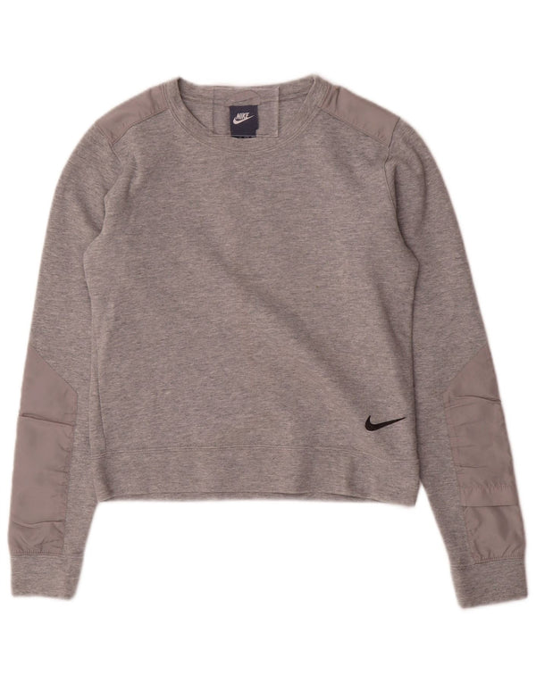 Damska bluza NIKE Crop Bluza UK 6 XS Szara bawełna