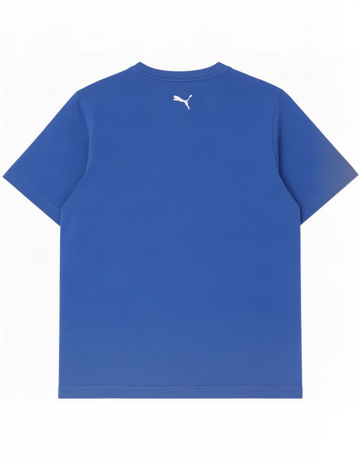 Męska koszulka z grafiką Puma, bawełniana, średnia niebieska