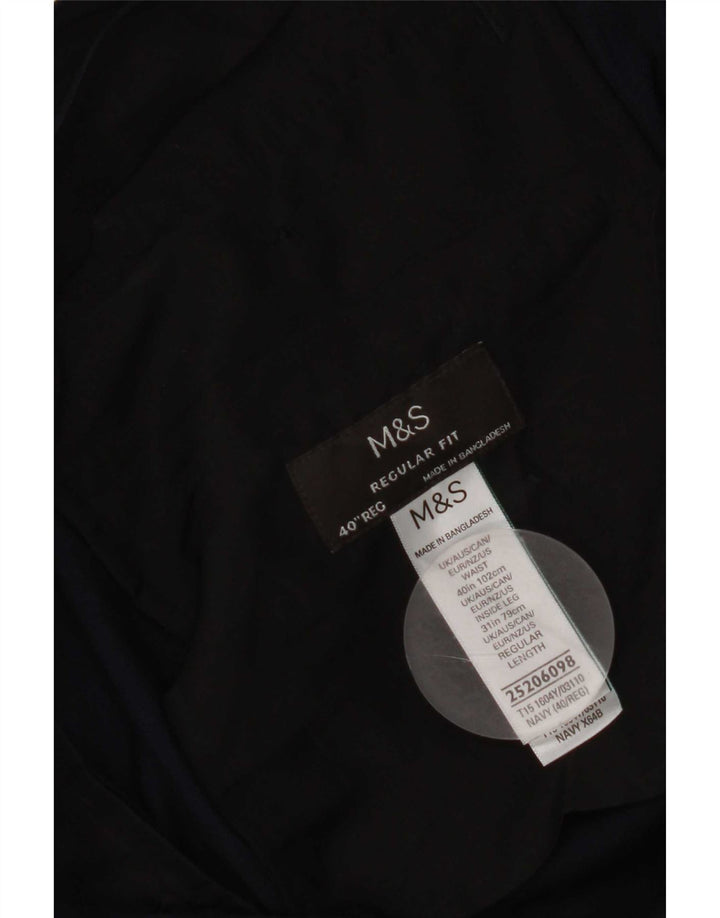 Męskie spodnie casual Marks & Spencer o regularnym kroju W40 L31 granatowe