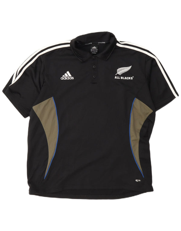 Adidas Męska koszulka polo Clima 365 UK 44/46 Duży czarny poliester z blokami kolorów