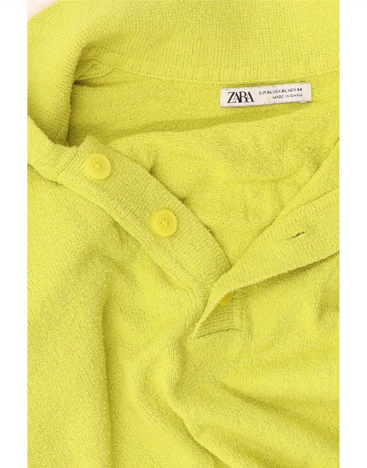 Męska koszulka polo XL Zara w kolorze żółtym